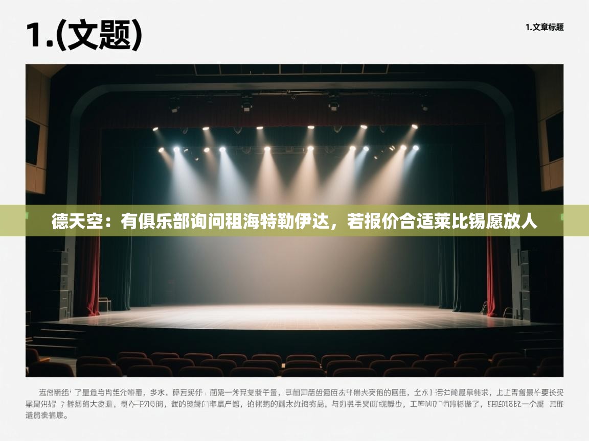 爱游戏体育入口app-德天空：有俱乐部询问租海特勒伊达，若报价合适莱比锡愿放人  第1张